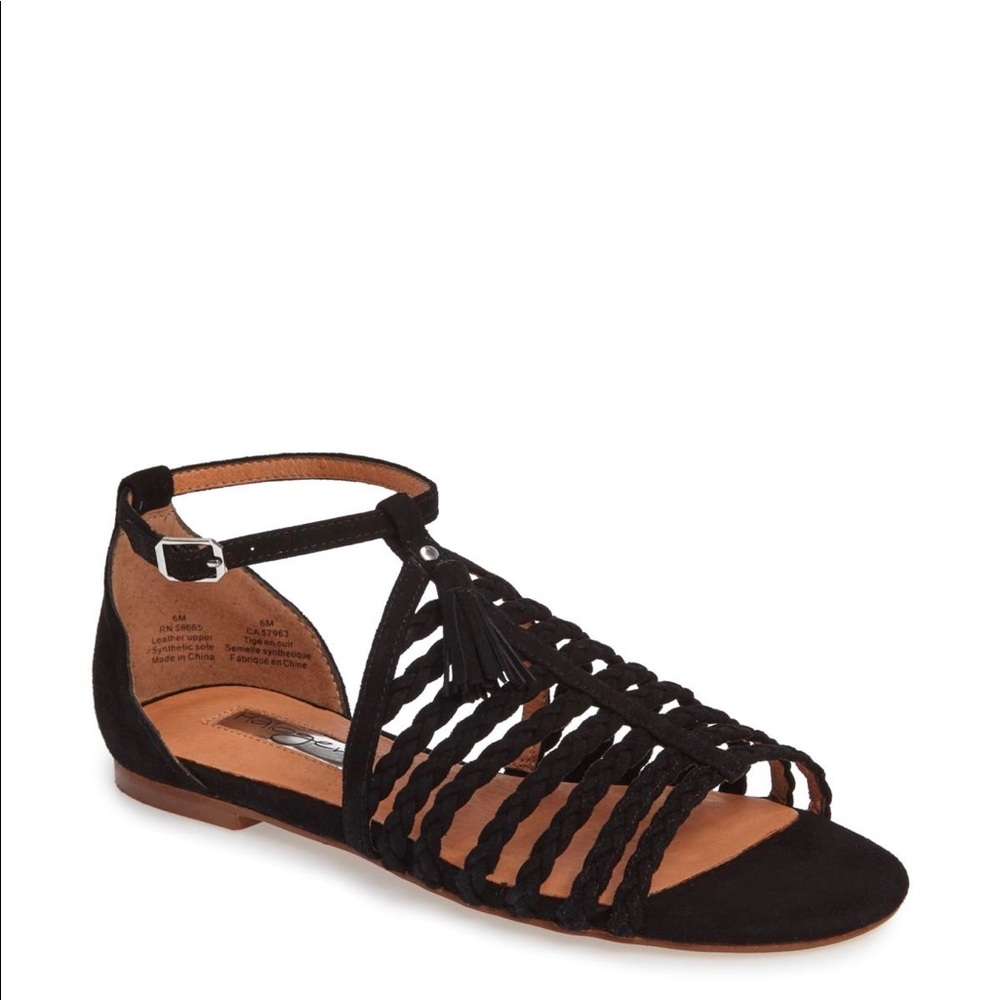 Halogen Braided Sandals, Size 8, Black